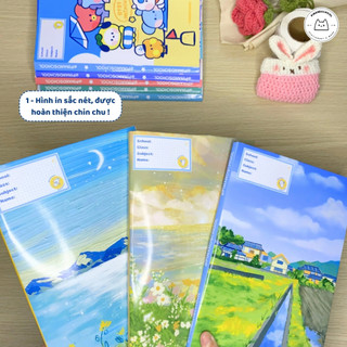 [LẺ] Giấy Bao Tập, Bao Vở, Bao Sách Chủ Đề Phong Cảnh Tươi Sáng Giấy Bóng Dày Chất Lượng | Thiết kế bởi Pinandschool