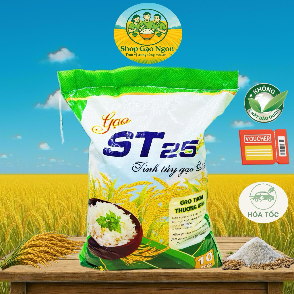 [HỎA TỐC 1 GIỜ] GẠO ST25 ĐẶC SẢN THƠM DẺO MỀM (Cơm Ngon , Trọn Vị) (Mix)