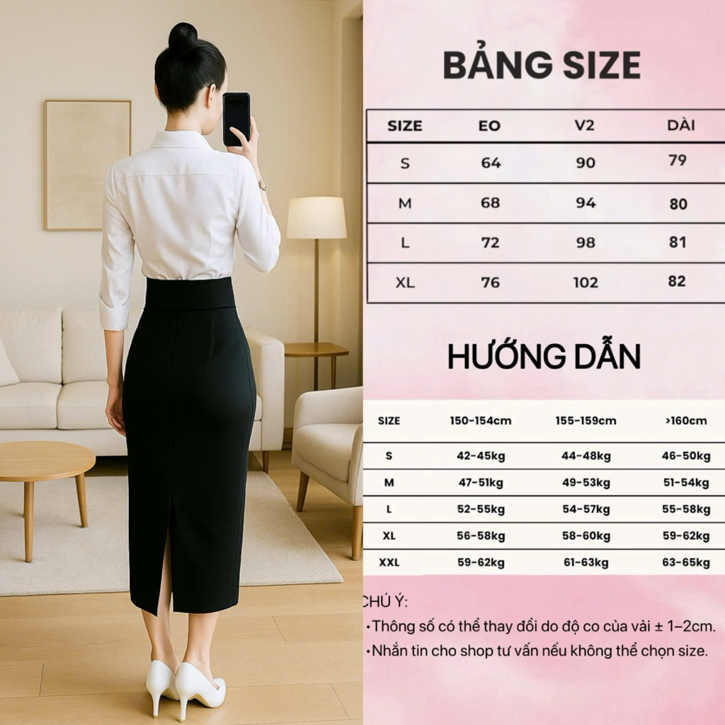 Chân Váy Dài CVD04 Dáng Ôm Công Sở, Sang Trọng, Xẻ Sau Thiết Kế Cách Điệu.