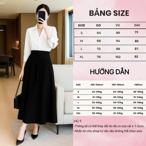 Chân Váy Dài CVD03 Dáng Xoè 6 Mảnh, Công Sở, Sang Trọng, Vải Siêu Đẹp.