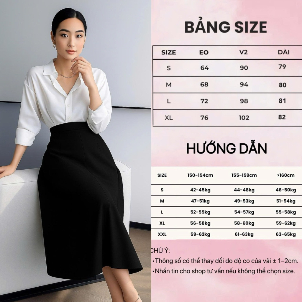 Chân Váy Dài CVD03 Dáng Xoè 6 Mảnh, Công Sở, Sang Trọng, Vải Siêu Đẹp.