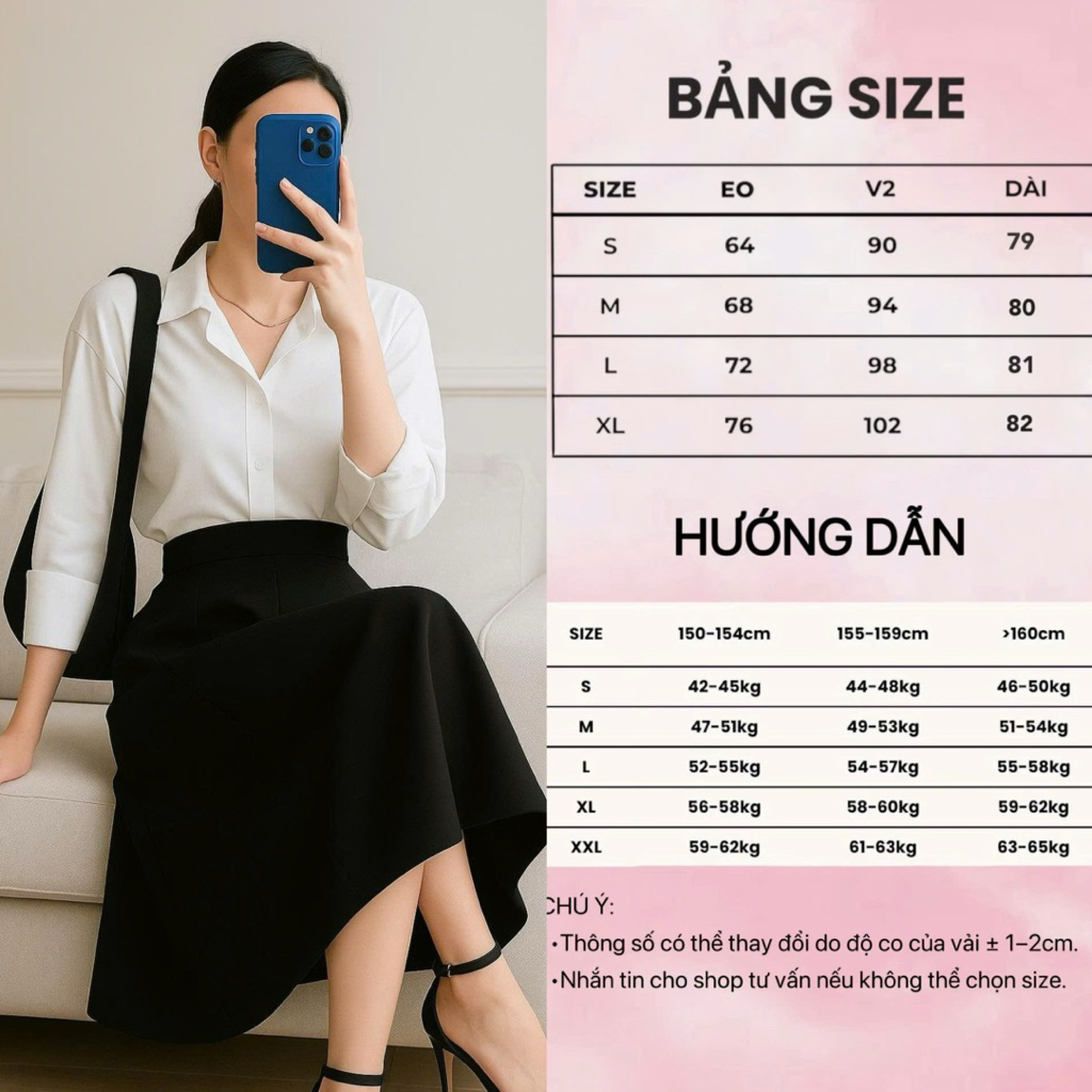 Chân Váy Dài CVD03 Dáng Xoè 6 Mảnh, Công Sở, Sang Trọng, Vải Siêu Đẹp.