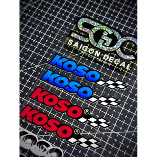 Tem Sticker DTF Koso Lửa 2025 - 4 Màu Sắc - Dán Pô E Carbon & Các Pô E Dòng Xe |SGDC - 1 Cái/Cặp|
