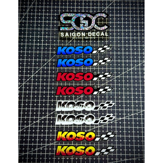 Tem Sticker DTF Koso Lửa 2025 - 4 Màu Sắc - Dán Pô E Carbon & Các Pô E Dòng Xe |SGDC - 1 Cái/Cặp|