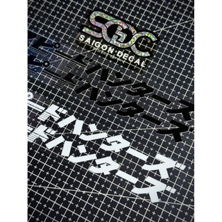 Tem Dán DTF Phuộc Trước - Dán Gắp Chữ Nhật JDM Style - 2 Màu Sắc |SGDC - 1 Cặp|