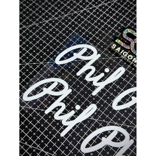 Tem Sticker DTF Chữ Phil Trắng - Dán Được Nhiều Vị Trí |SGDC - 1 Cái|