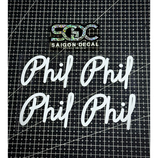 Tem Sticker DTF Chữ Phil Trắng - Dán Được Nhiều Vị Trí |SGDC - 1 Cái|