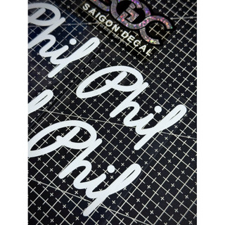 Tem Sticker DTF Chữ Phil Trắng - Dán Được Nhiều Vị Trí |SGDC - 1 Cái|