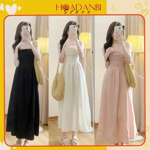 Váy 2 dây nữ cúp ngực xếp ly dáng dài, Váy Đấm 2 Dây Nữ Cúp ngực Xếp Ly Dáng Dài