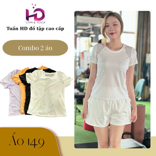 [COMBO] 2 Áo Ngắn Tay 149 Tập Gym Yoga Nữ Co Giãn Áo Thể Thao Nữ Form Rộng Thoáng Mát Nhanh Khô