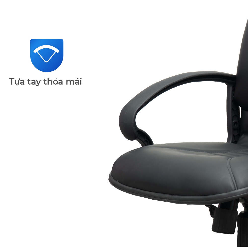 Ghế văn phòng cao cấp Dona Qui Phúc, chân xoay 360 độ, linh hoạt, tựa lưng êm ái, thoải mái
