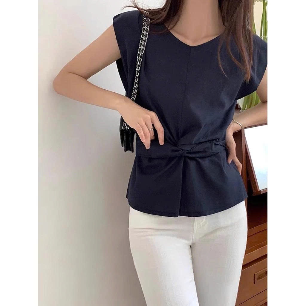 𝗔𝘃a - Áo Linen thắt nơ chiết eo BEELY