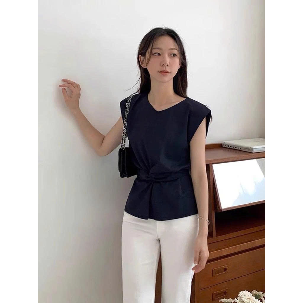 𝗔𝘃a - Áo Linen thắt nơ chiết eo BEELY