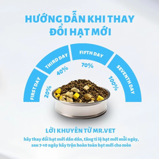 [COMBO 1,2,3,4,5] Gói Hạt MR VET Holistic 1kg Cho Mèo Với 30% Protein Kèm Topping Túi 1kg