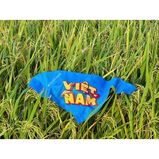 [Dũi Cotton dày] Khăn choàng 2 mặt xanh đỏ in sao vàng Việt Nam cho các ngày lễ Tổ quốc