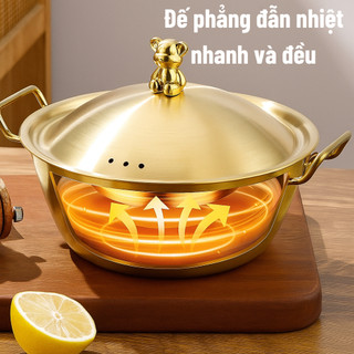 Nồi Mini Kèm Nắp Inox Cao Cấp – Nấu Lẩu, Mì Cay, Soup, Chảo Nấu Ăn Đa Năng, Dùng Được Mọi Loại Bếp