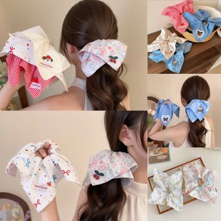 Scrunchies Cột Tóc Thiết Kế Mẫu Vuông Cỡ Lớn Nhiều Họa Tiết Hot Trend Dễ Thương