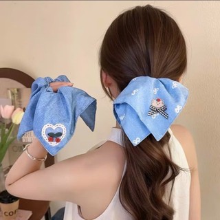 Scrunchies Cột Tóc Thiết Kế Mẫu Vuông Cỡ Lớn Nhiều Họa Tiết Hot Trend Dễ Thương