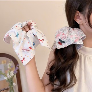 Scrunchies Cột Tóc Thiết Kế Mẫu Vuông Cỡ Lớn Nhiều Họa Tiết Hot Trend Dễ Thương