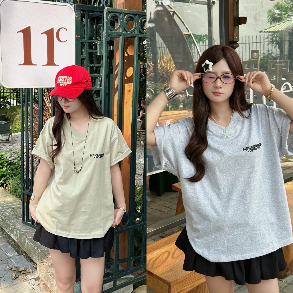 Áo Thun V - Neck Boxy Tee Represent Nevasome Cotton 250gsm Local Brand Tay Lỡ Form Boxy Rộng Nam Nữ