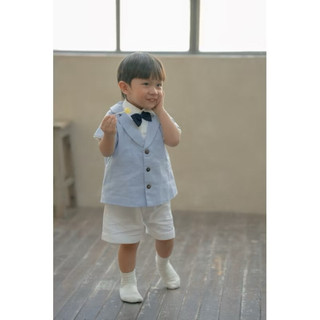 Set vest xanh công tử bé trai