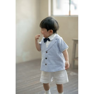 Set vest xanh công tử bé trai