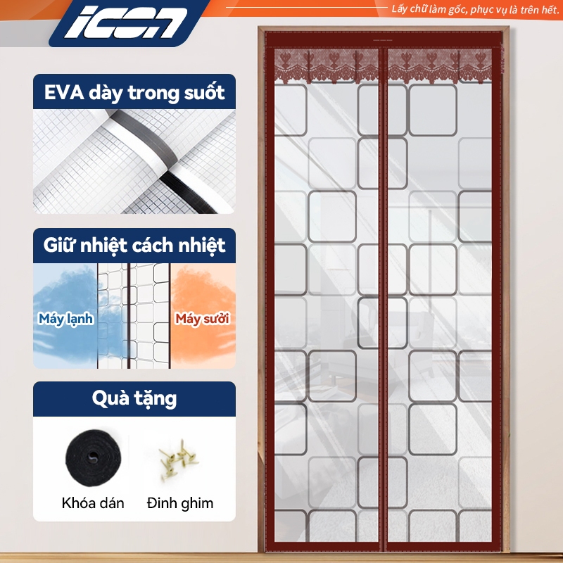 Rèm Cửa Sổ Nam Châm ICON - Ngăn Lạnh, Chống Muỗi, Ngăn Mùi Bếp - Nhựa EVA, Dán Tường
