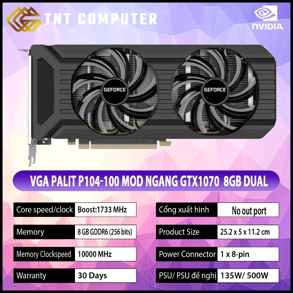 VGA Palit P104-100 MOD GTX 1070 8GB 2nd
