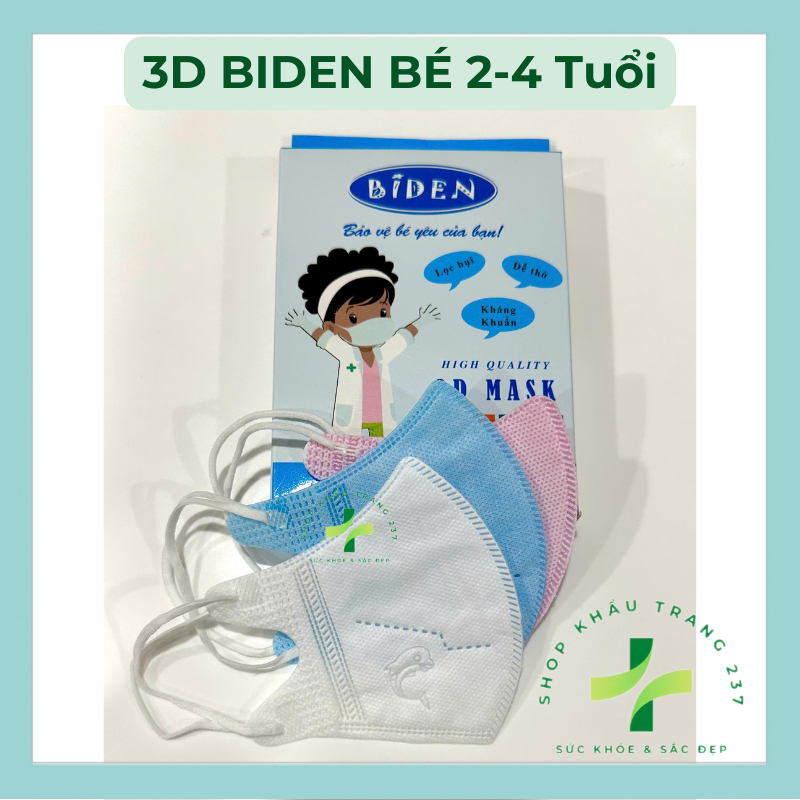 Khẩu trang Trẻ em Biden Panda Gấu và 3D Kids