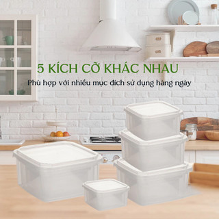 Bộ 3 hộp lạnh vuông Việt Nhật bảo quản thực phẩm an toàn tiện lợi ms: 6575(3,4,5)