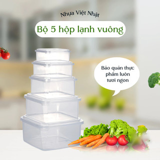 Bộ 3 hộp lạnh vuông Việt Nhật bảo quản thực phẩm an toàn tiện lợi ms: 6575(3,4,5)