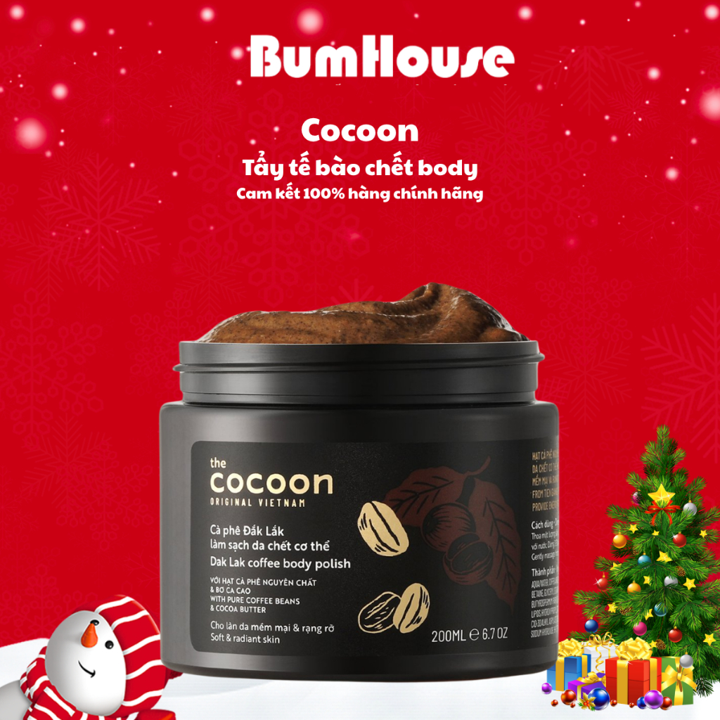 Tẩy da chết cơ thể cà phê Đắk Lắk Cocoon cho làn da mềm mại và rạng rỡ - 200ml