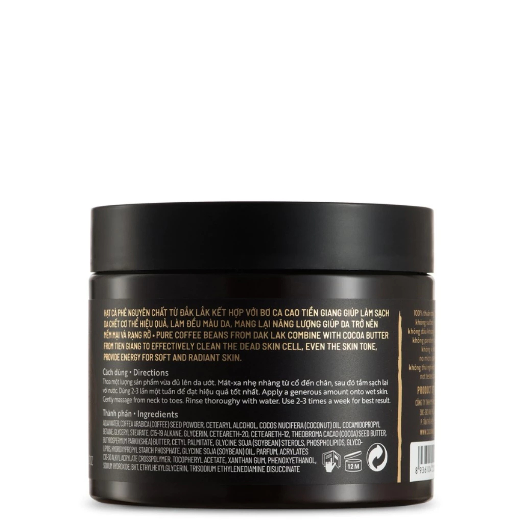 Tẩy da chết cơ thể cà phê Đắk Lắk Cocoon cho làn da mềm mại và rạng rỡ - 200ml