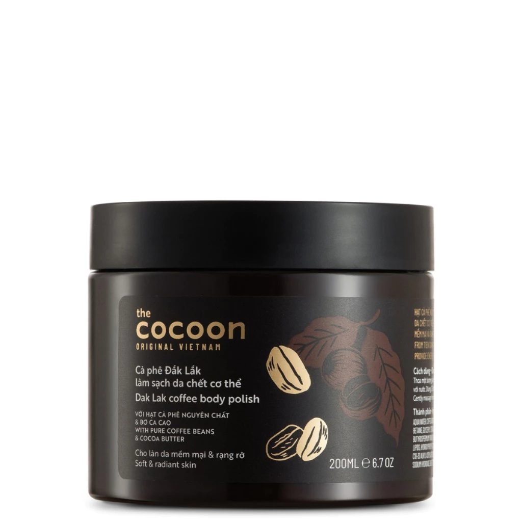 Tẩy da chết cơ thể cà phê Đắk Lắk Cocoon cho làn da mềm mại và rạng rỡ - 200ml