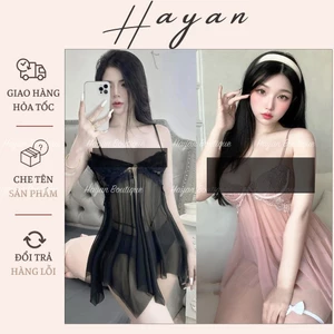 HT164 Váy ngủ sexy ren xuyên thấu cúp v1 có GỌNG,đồ ngủ xẻ trước siêu quyến rũ HT164