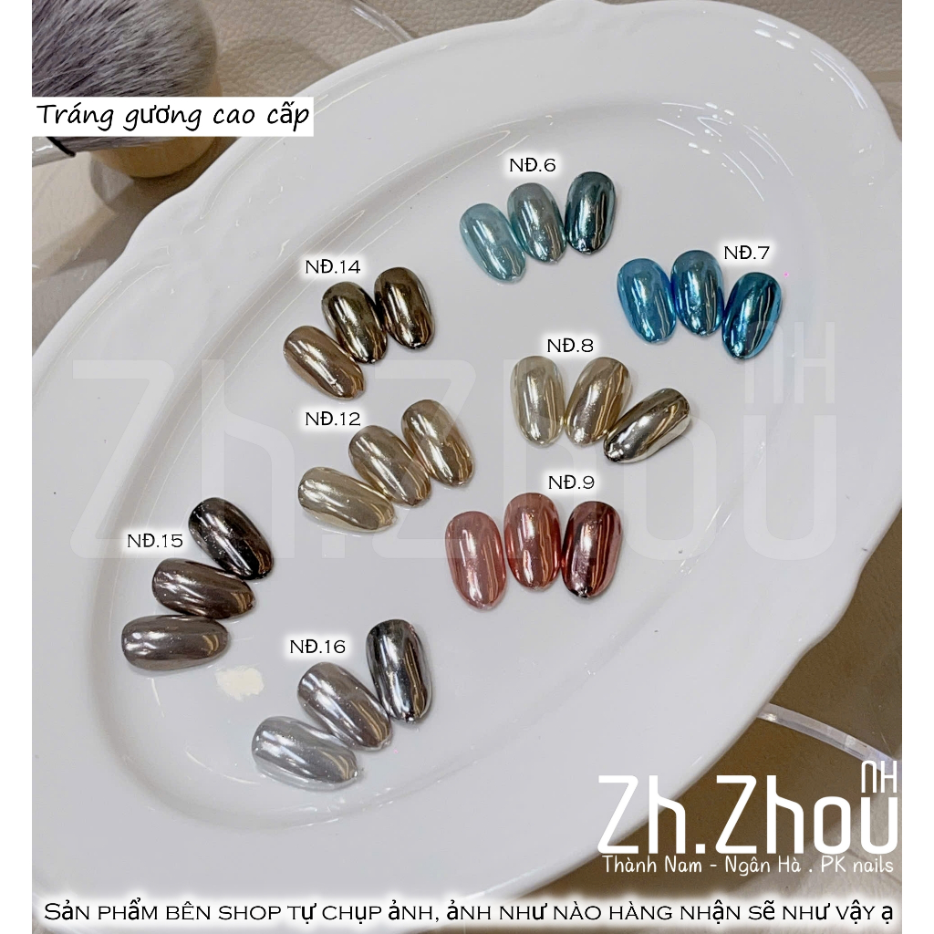 Tráng gương trắng trăng tráng giương cực quang,  Tráng gương trắng  cao cấp. phụ kiện nail chính hãng