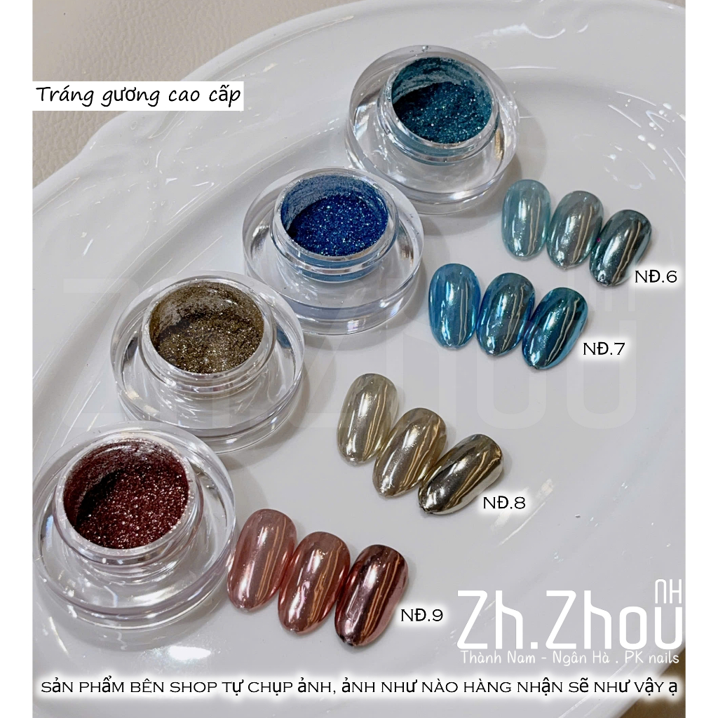 Tráng gương trắng trăng tráng giương cực quang,  Tráng gương trắng  cao cấp. phụ kiện nail chính hãng
