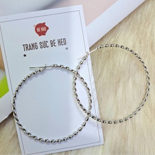 Bông tai inox tròn không đen không gỉ Trang sức Bé Heo
