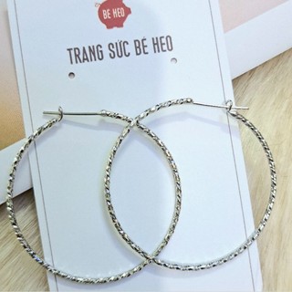 Bông tai inox tròn không đen không gỉ Trang sức Bé Heo