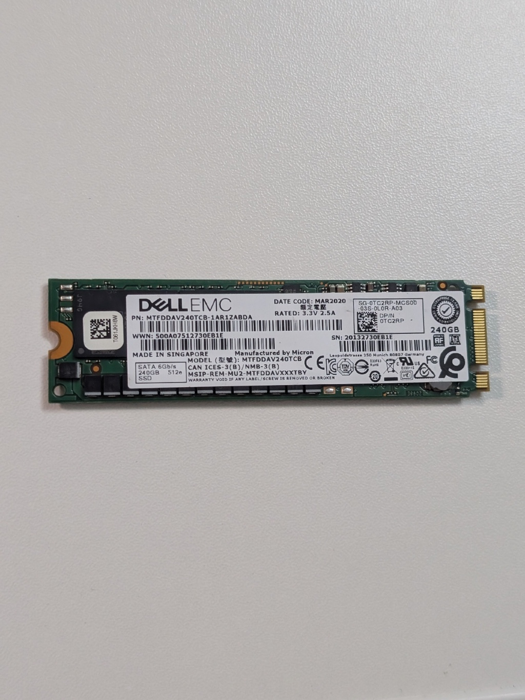 Ssd Server 240gb siêu bền Micron 5100 Pro M2 Sata Dell Enterprise ...