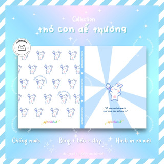 [LẺ] Giấy Bao Tập, Bao Vở, Bao Sách Hoạ Tiết Thỏ Con Đáng Yêu Bunny Series | Thiết kế bởi Pinandschool