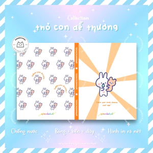 Giấy Bao Tập, Bao Vở, Bao Sách Hoạ Tiết Thỏ Con Đáng Yêu Bunny Series | Thiết kế bởi Pinandschool