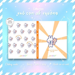 [LẺ] Giấy Bao Tập, Bao Vở, Bao Sách Hoạ Tiết Thỏ Con Đáng Yêu Bunny Series | Thiết kế bởi Pinandschool