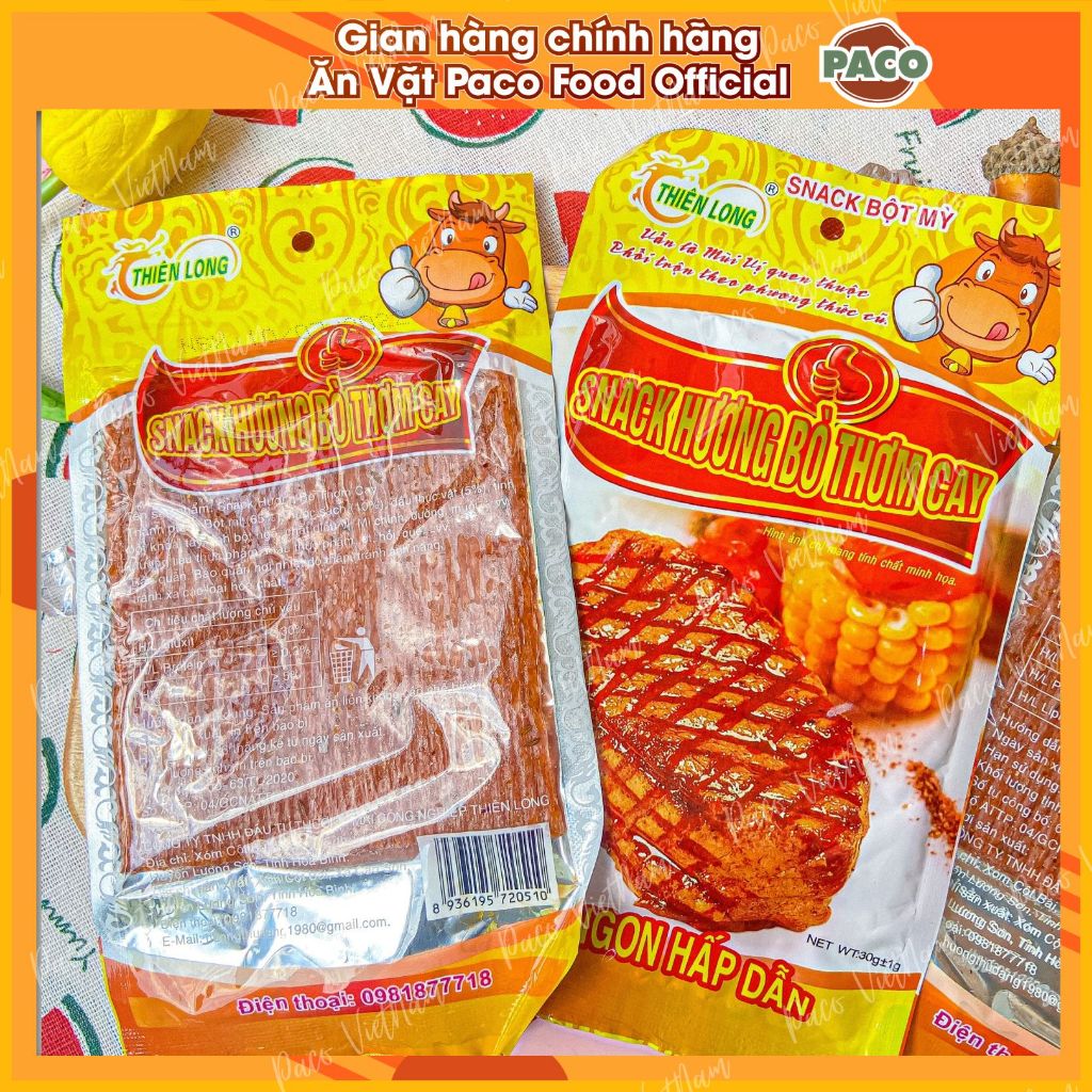 Combo 10 gói/30 gói Snack Hương Bò món ăn tuổi thơ trường học gói 30g Moon Snack Food