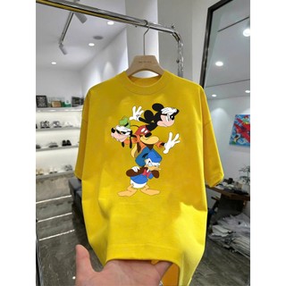 Áo thun hoạt hình Mickey MK12 unisex nam nữ form rộng 100% cotton