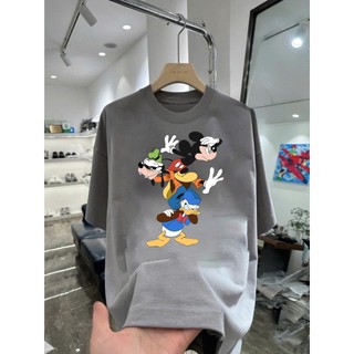 Áo thun hoạt hình Mickey MK12 unisex nam nữ form rộng 100% cotton