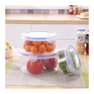 Bộ 3 hộp tròn Việt Nhật nắp gài kín bảo quản thực phẩm an toàn tiện lợi dùng cho tủ lạnh ms: 6536