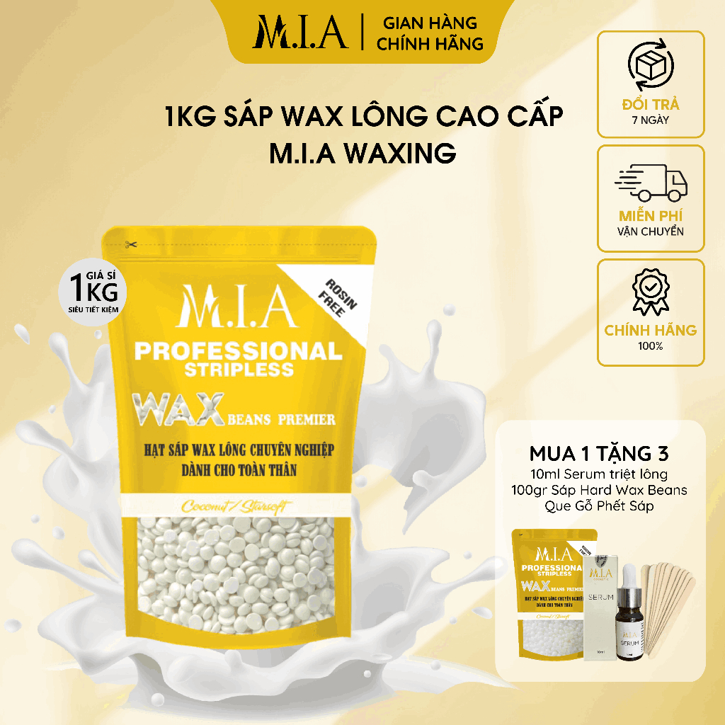 [ TẶNG 100GR + 10ML SERUM ] 1Kg Sáp Wax Lông Nóng Cao Cấp MIA WAXING ...