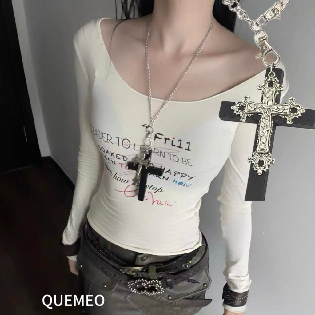 Vòng Cổ Chữ Thập Thép TiTan HipHop QUEMEO Dây Chuyền Unisex Xu Hướng