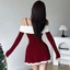 Đầm Ngắn Hai Dây Trễ Vai Tay Dài Dáng Ôm Chất Thun Cao Cấp Váy Chữ A Xòe Nhẹ